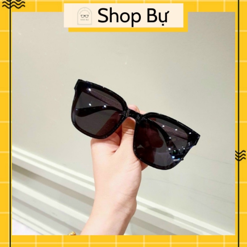 Kính râm 6035 kính râm thời trang nam nữ vuông đen chân vàng gọng tròn - Bự Store