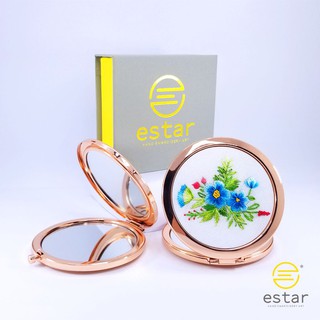 [QUÀ TẶNG ]Gương Thêu Tay, Gương Trang Điểm Mini - Tặng Kèm Thiệp Giấy Quilling Siêu Đẹp, Siêu Chất