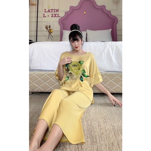 🌷 ĐỒ BỘ PIJAMA (FULLSIZE L-2XL ) MẶC NHÀ, SAU SINH LỤA LATIN HÌNH QUẦN DÀI TAY NGẮN 🌷 | BigBuy360 - bigbuy360.vn