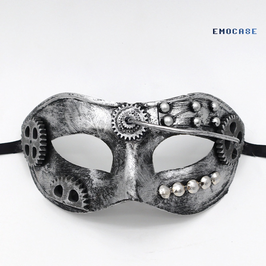 Mặt Nạ Hóa Trang Halloween Che Phủ Toàn Diện Mạ Bạc Bóng Bẩy Phong Cách Steampunk Cổ Điển Trọng Lượng Nhẹ Có Thể Tái Sử Dụng