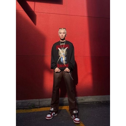 Áo Thun Nam Dài Tay , Áo Nỉ Nam Chất Vải Nỉ Cotton Dày Thời Trang Nam Hàn Quốc In Hình Thiên Thần .mã Thienthan