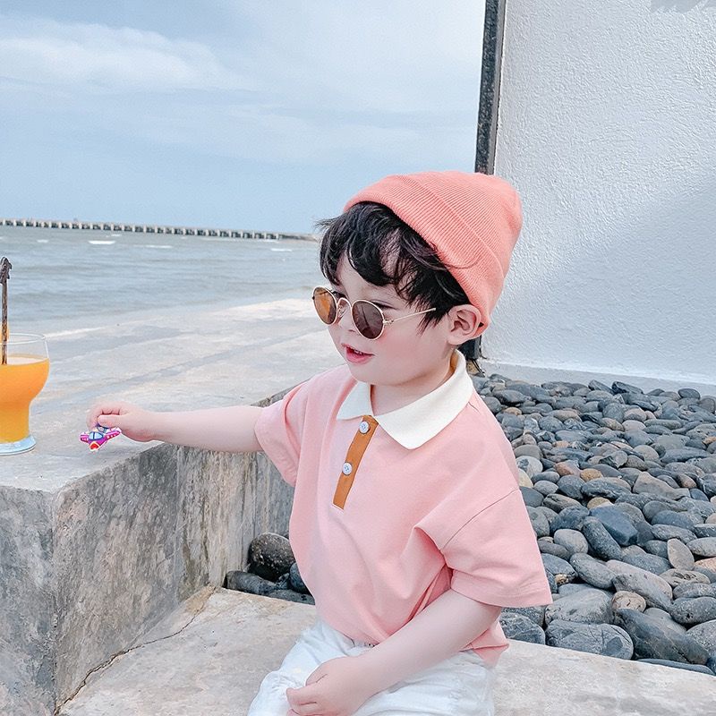 [Babycat] Áo Thun polo Cotton Tay Ngắn Phong Cách Nhật Hàn Hàng Mới Mùa Hè Dành Cho Bé Trai 2022
