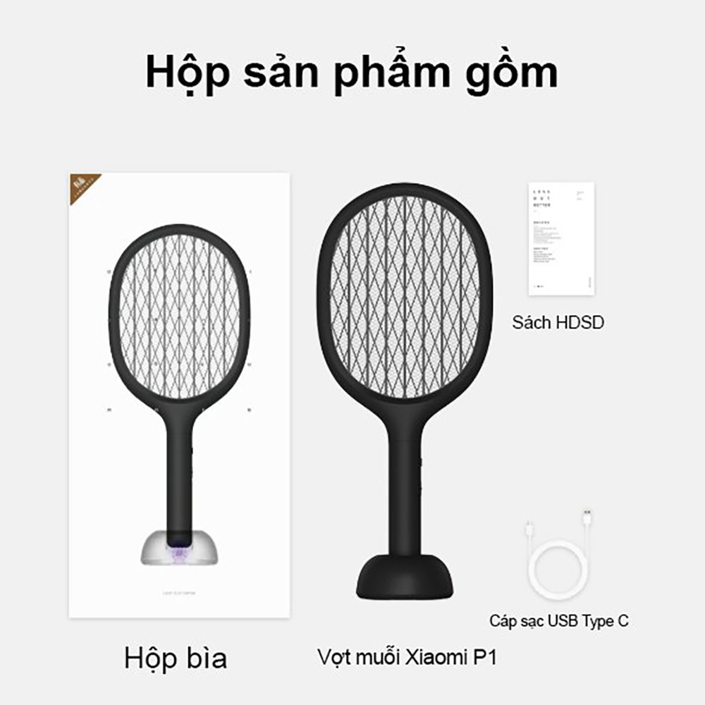 Vợt kiêm đèn bắt muỗi Xiaomi Solove P1 hàng chính hãng - Bảo hành 1 tháng - Lỗi 1 đổi 1 trong 3 ngày