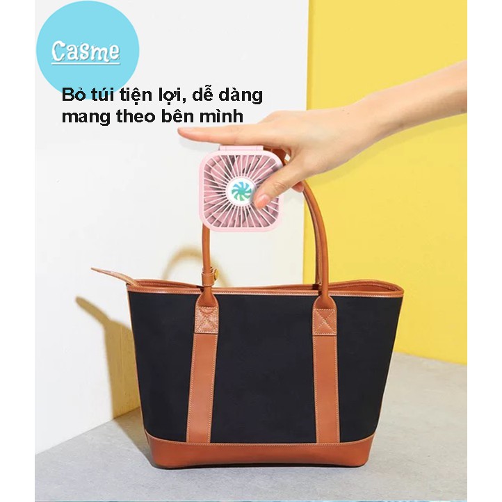 Quạt mini cầm tay Casme, có dây đeo cổ, để bàn, gấp gọn tiện lợi mang đi làm, đi chơi - Q007 | BigBuy360 - bigbuy360.vn