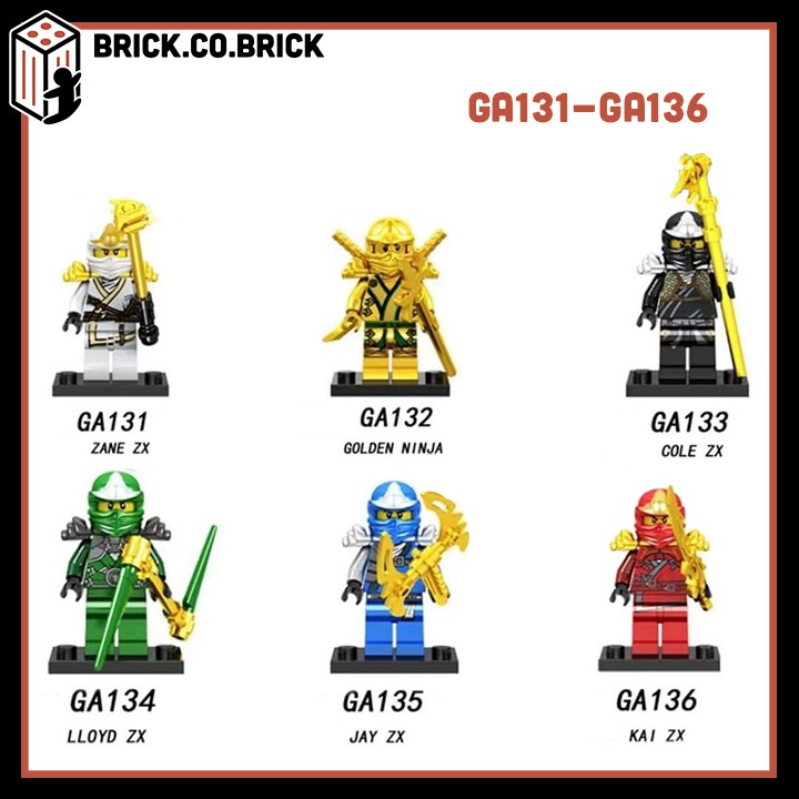 GA131- GA136  Đồ chơi lắp ráp minifigures và non lego ninja go phụ kiện cực chất - Mô hình lắp ráp sáng tạo