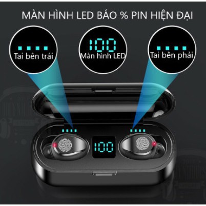 【EP-F9】Tai Nghe Bluetooth v5.0 TWS F9 Không Dây Cảm Ứng Chống Nước Chống Ồn Siêu Thanh Chất Lượng Cho Android iOS iPhone