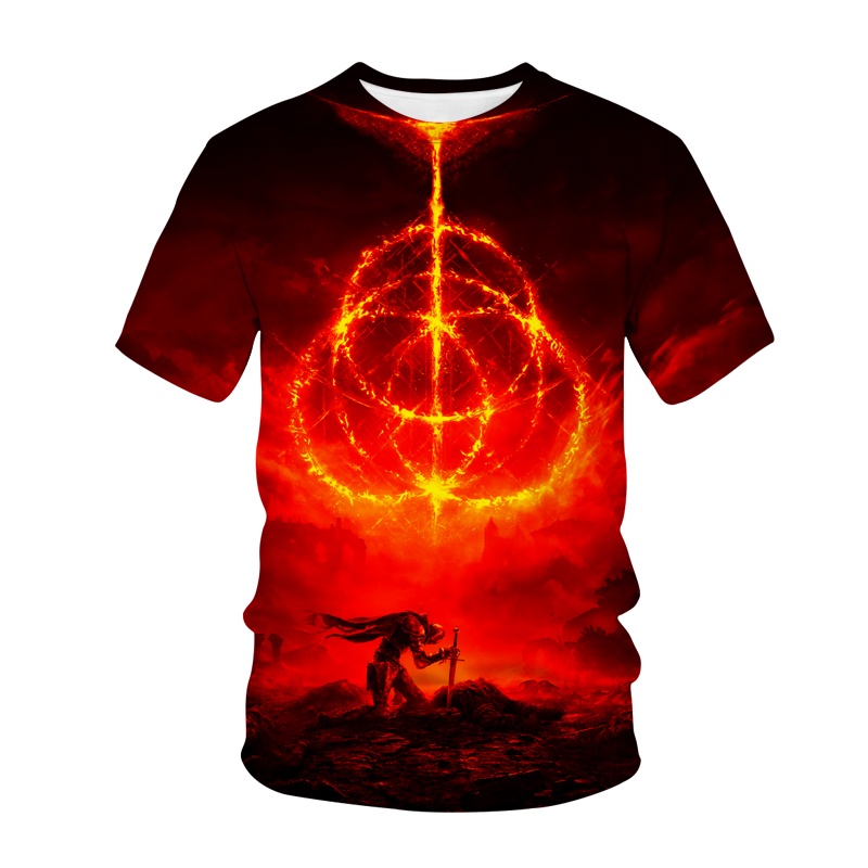 Áo Thun Tay Ngắn In Hình Game Elden Ring 3D Cá Tính Cho Nam Nữ