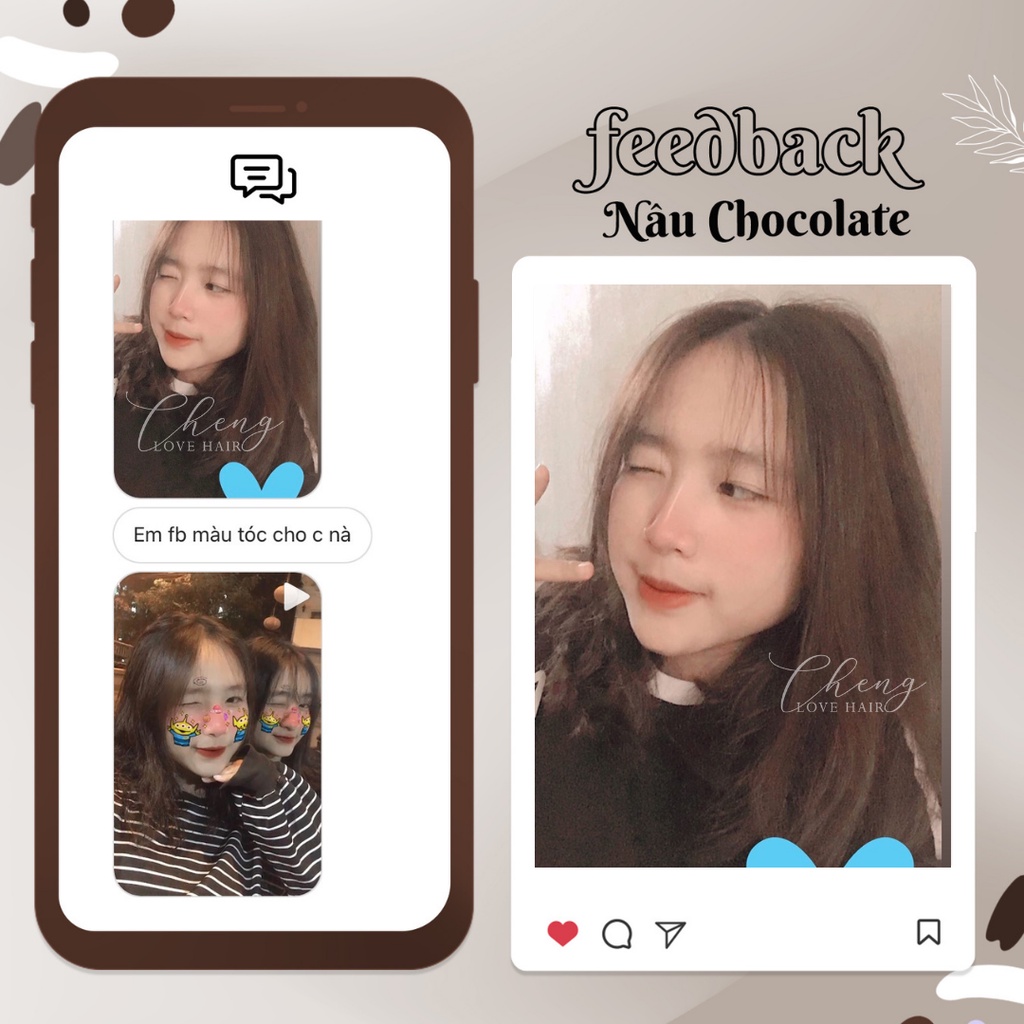 Thuốc Nhuộm Tóc Màu NÂU SOCOLA - NÂU CHOCOLATE Không Tẩy | Chenglovehair, Chenglovehairs