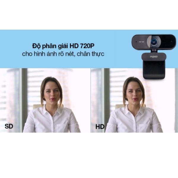 [Hỏa Tốc - HCM] Webcam Rapoo XW170 độ phân giải HD 720P | Hàng Chính Hãng | Bảo Hành 12 Tháng | LSB Store