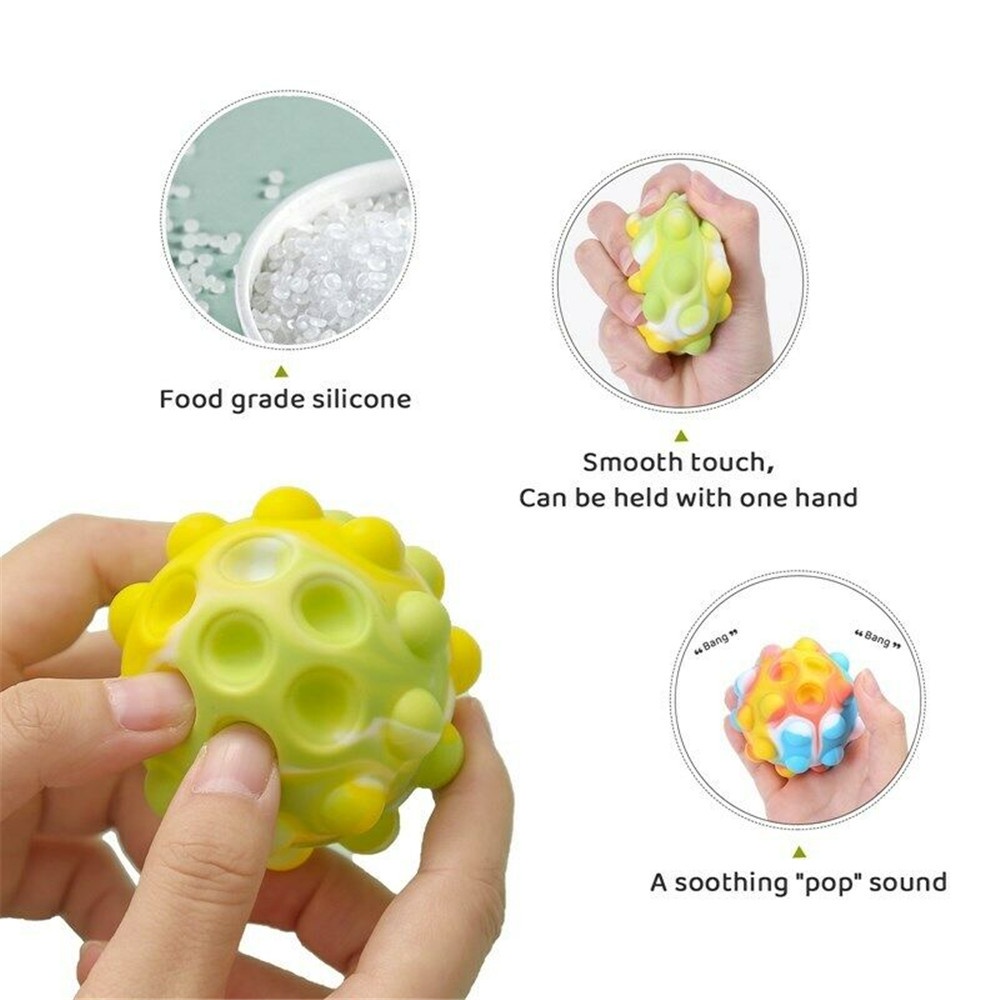 Đồ chơi bóp bong bóng giúp giảm căng thẳng hình quả bóng silicon nhiều màu tùy chọn