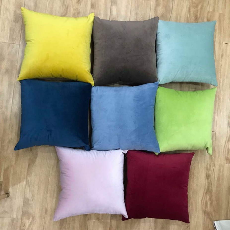 Gối tựa lưng sofa màu trơn vải nhung cao cấp 11 màu có sẵn
