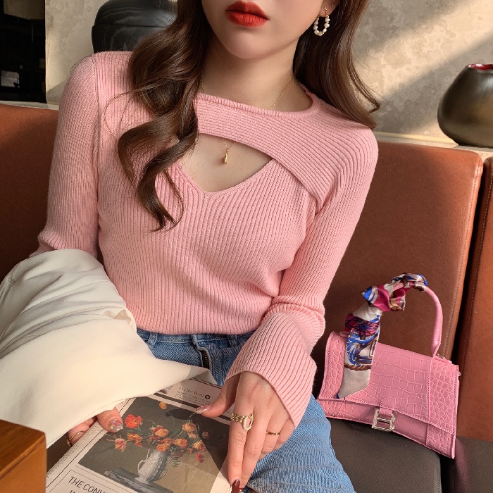 Áo len ZHELIHANGFEI dệt kim tay dài thiết kế độc đáo thời trang dành cho nữ