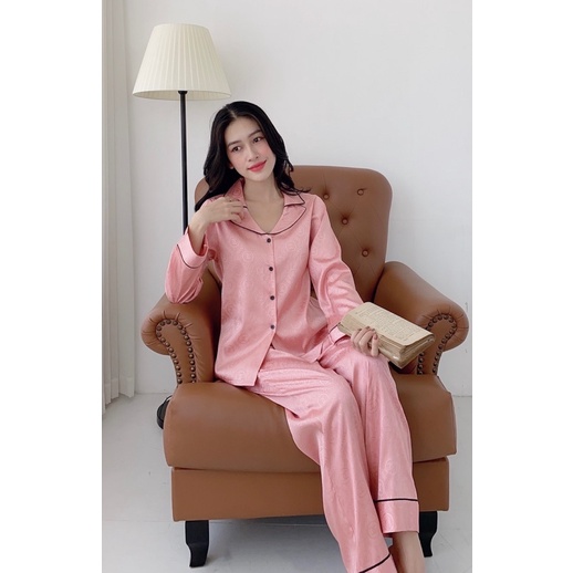 Bộ Pijama gấm tay dài Quần dài | BigBuy360 - bigbuy360.vn