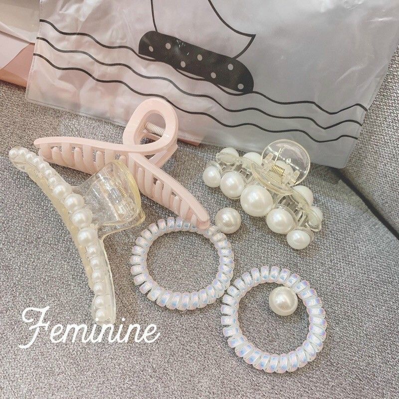 Set 5 Kẹp Tóc Túi Zip Kute