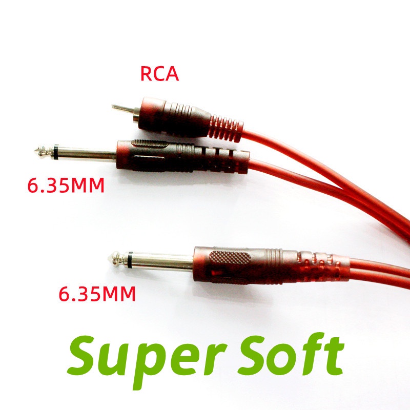 Cáp Chuyển Đổi Âm Thanh Từ Đầu Cắm 1.5m/3m/5m/10m】6.35mm Male Sang RCA+6.35mm Cho Loa