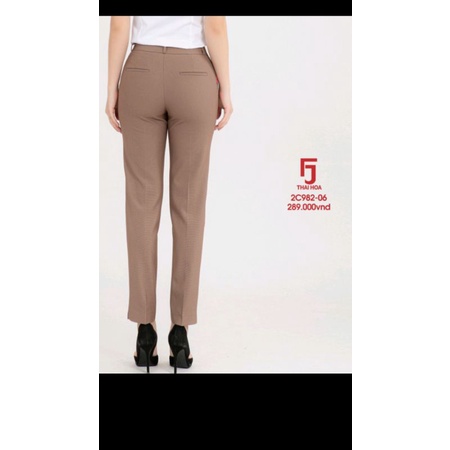 quần tây Thái Hòa ly chìm màu cà phê mã 982 vải mềm co giãn