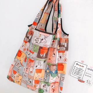 [Văn hóa Xinliu] Túi mua sắm gấp Snoopy Mickey Túi thân thiện với môi trường Túi lưu trữ Đồ lặt vặt Túi phong cách dễ thương