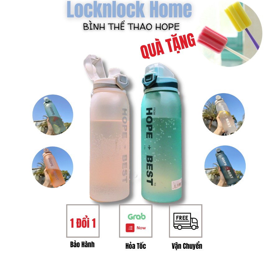 [TẶNG CỌ RỬA] Bình Nước Thể Thao Cao Cấp  Gym Tritan HOPE BEST 900ml PK19