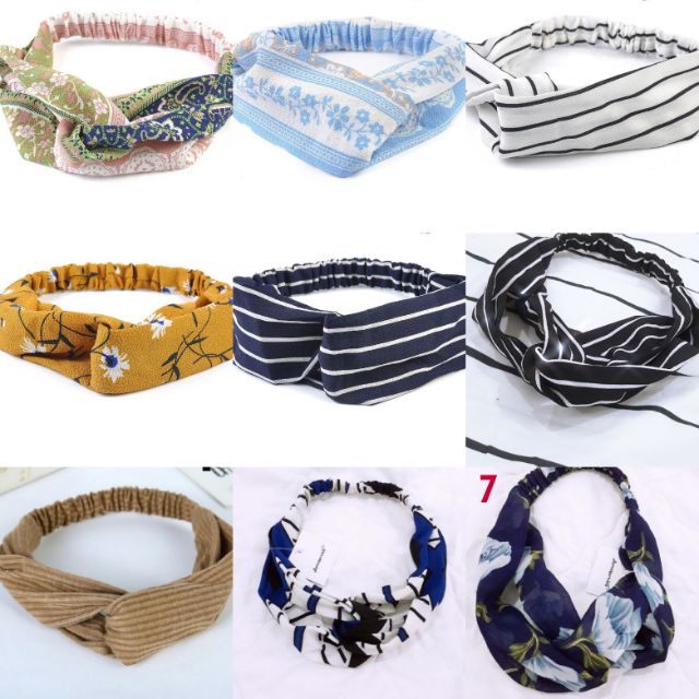 [9 MẪU] Khăn Turban Băng Đô Cài Tóc