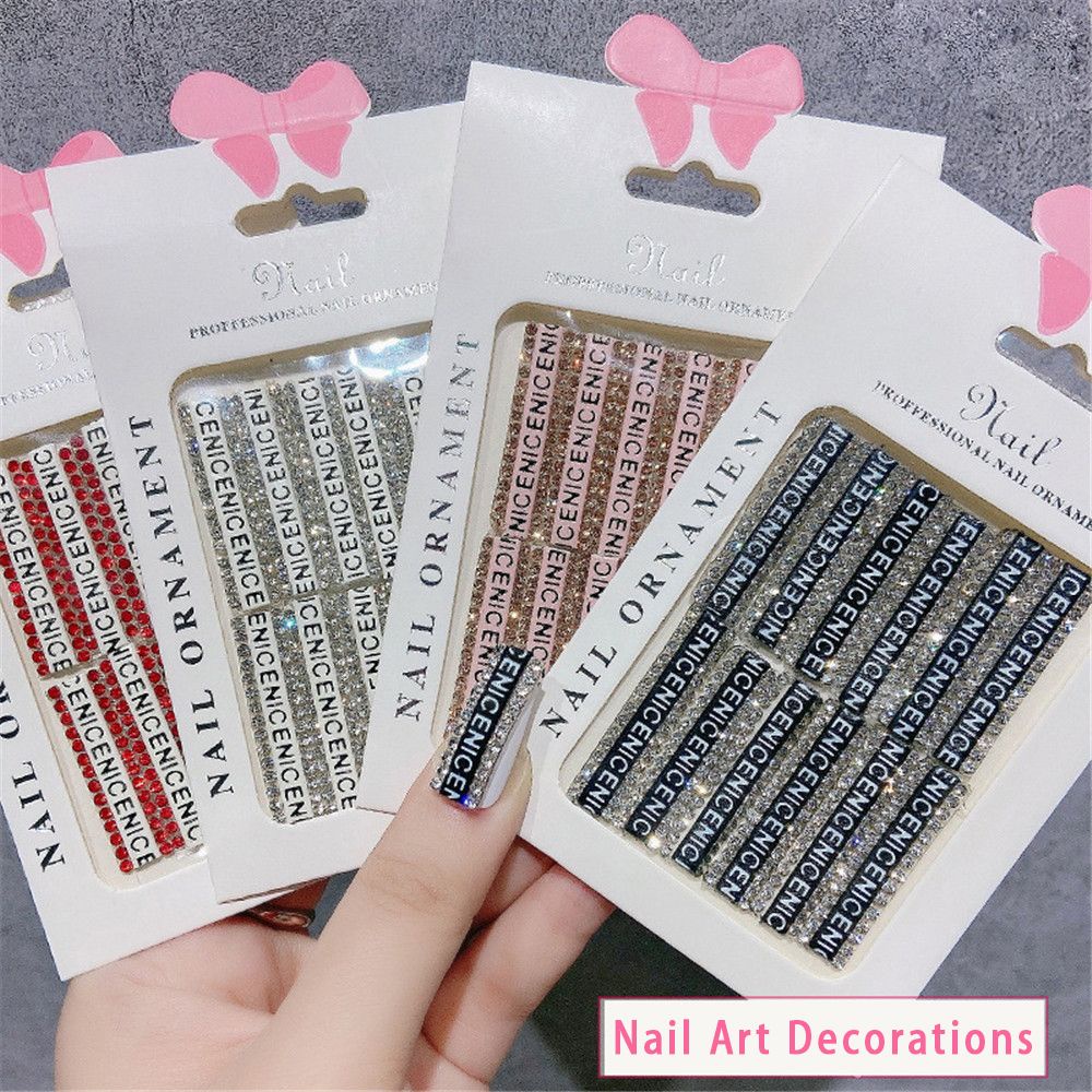 Nhãn Dán Trang Trí Móng Tay Nghệ Thuật Họa Tiết Chữ Tiếng Anh 3D DIY Mới