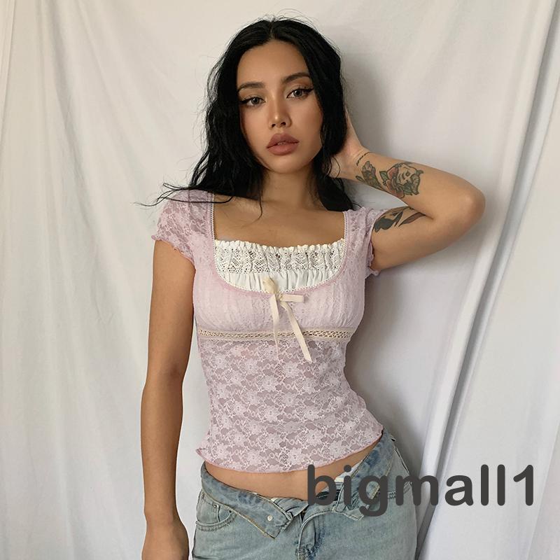 ♀Phụ Kiện Cho Máy Bay Điều Khiển Từ Xa PW☌Áo Thun Tay Ngắn Trong Suốt Phối Ren Và Nơ Thời Trang Mùa Hè Cho Nữ