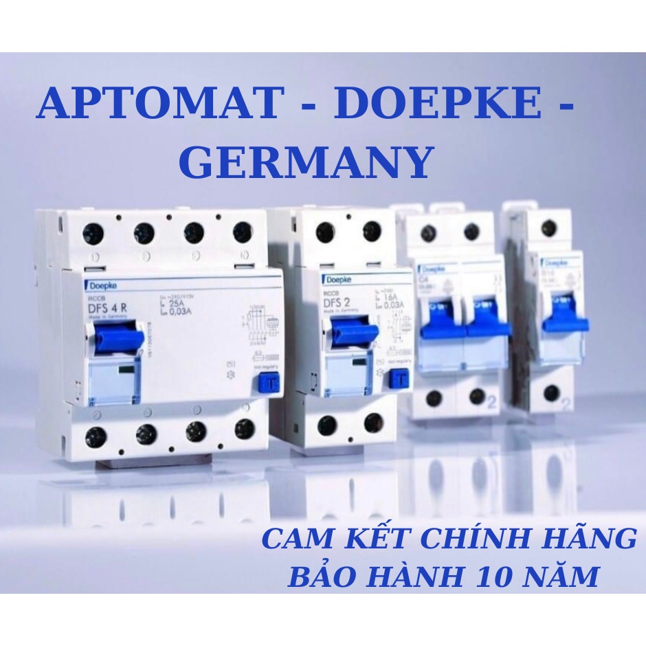 Aptomat chống giật (bảo vệ quá tải, ngắn mạch &amp; chống dò điện) RCBO DOEPKE-GERMANY