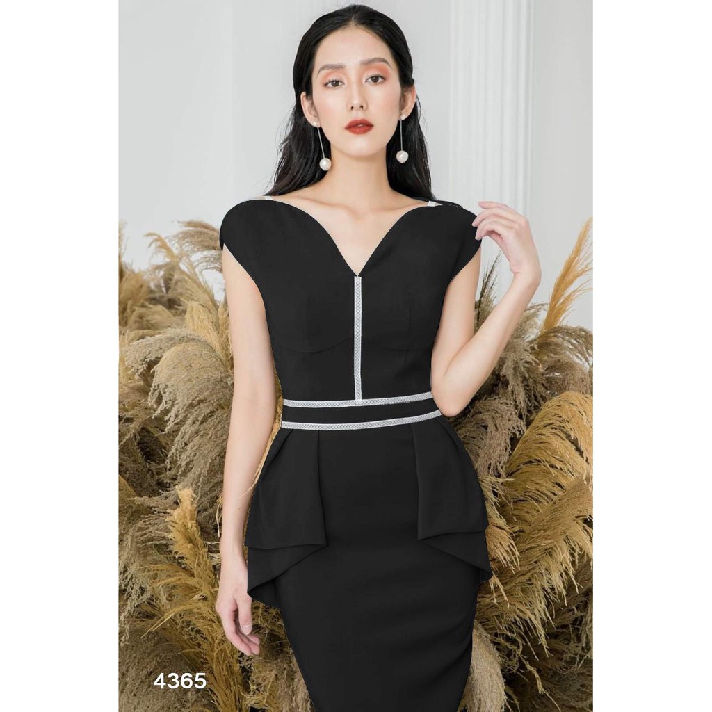 Đầm peplum phối ren sang trọng 4365