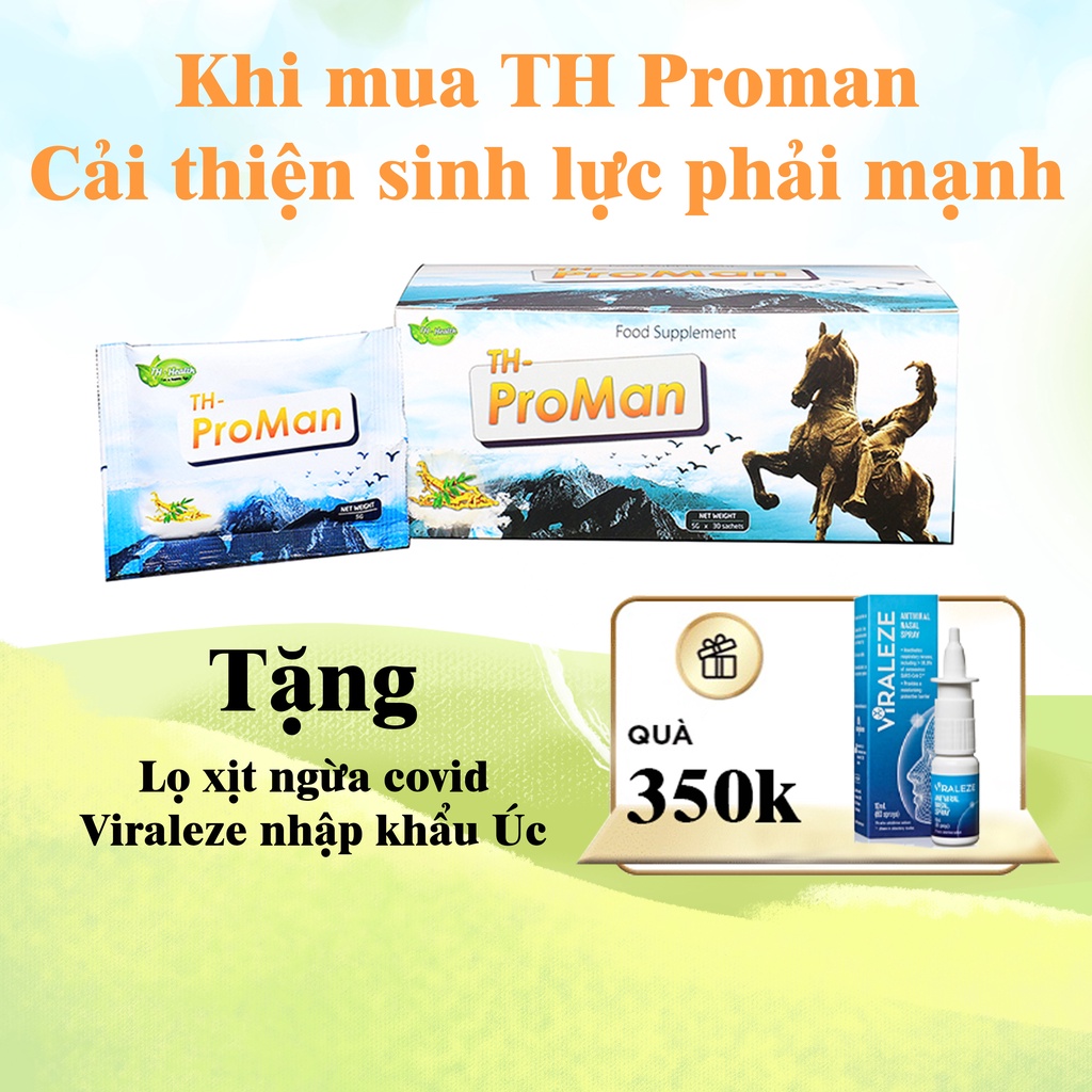 TH Proman Hỗ Trợ Tăng Testossterone Cải Thiện Sinh Lý Nam An Toàn Thiên Nhiên [Tặng 1 Lọ Xịt Ngừa Covid]