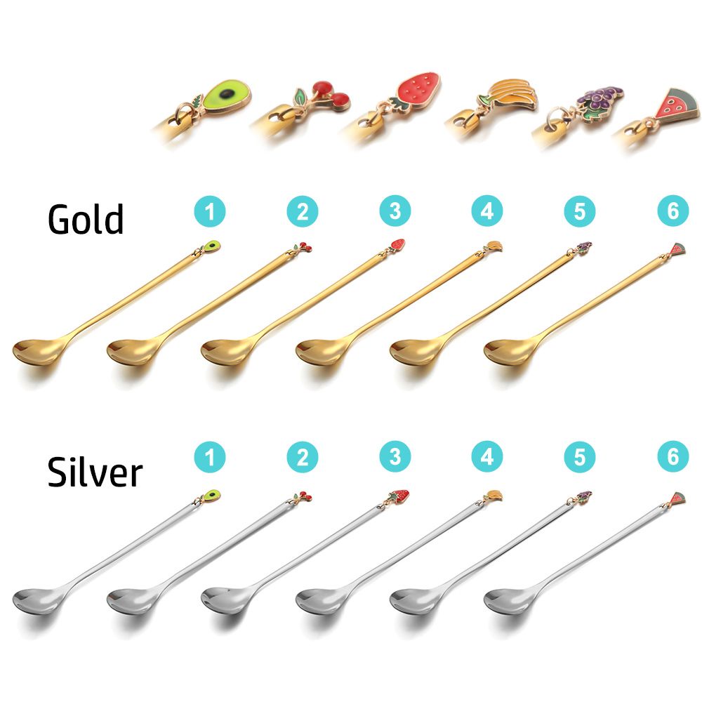 Muỗng Cà Phê Bằng Thép Không Gỉ Nhiều Màu Thời Trang Trang Trí Bàn Ăn