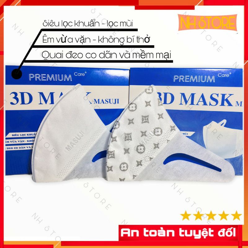 (RẺ NHẤT hộp 50c)Khẩu trang 3D Mask Monji công nghệ dập Nhật Bản hộp 50 cái - Hàng Chính Hãng công ty Trung Hiếu