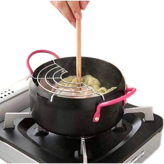 Nồi Chiên Lọc Dầu Kèm Vỉ  Size 18cm, Chảo Ráo Dầu Tiện Dụng Cho Gia Đình