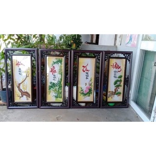 Tranh đính đá tứ quý Xuân - Hạ - Thu - Đông chưa đính