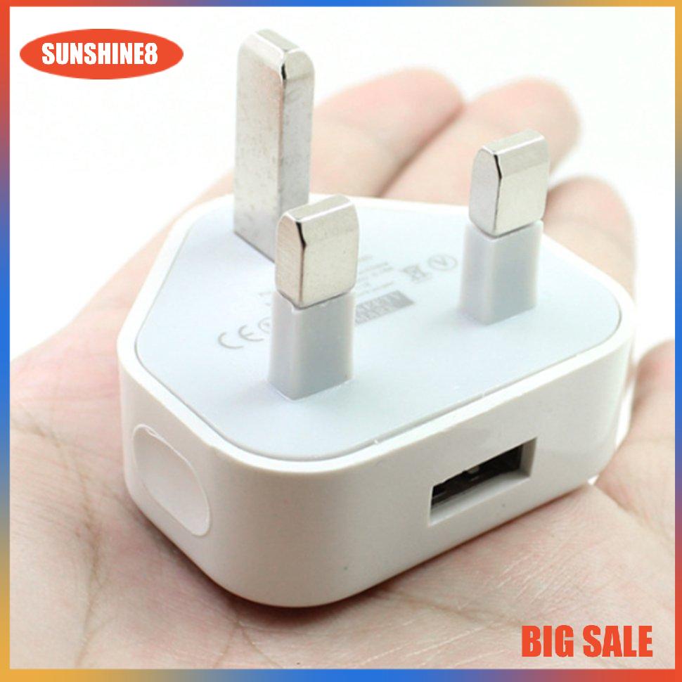【SUN】UK Plug 3 Pin USB Plug Adapter Charger Power Plug For Phones Tablet Chargeable