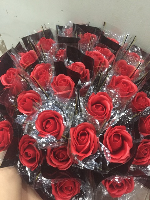 Bó hoa sáp thơm - đỏ - 10 bông - có sỉ