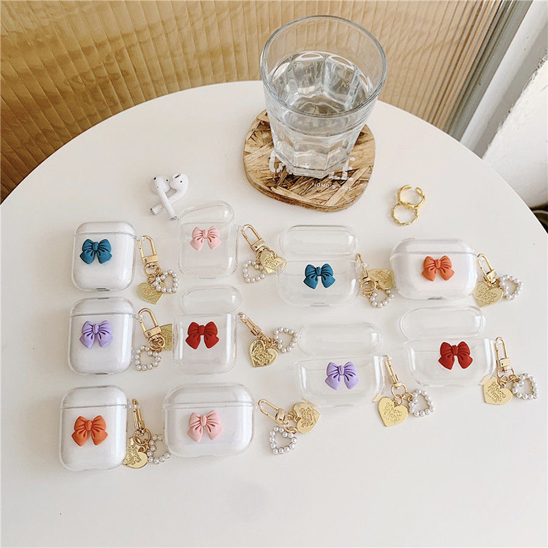 Ốp Bảo Vệ Hộp Đựng Tai Nghe Airpods 1 / 2 Hình Nơ Xinh Xắn Theo Phong Cách Hàn Quốc | BigBuy360 - bigbuy360.vn