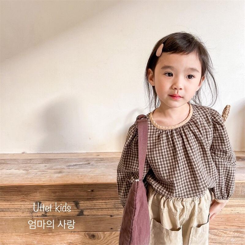 ÁO SƠ MI CARO BÉ GÁI 027 PHONG CÁCH HÀN QUỐC FORM CHUẨN