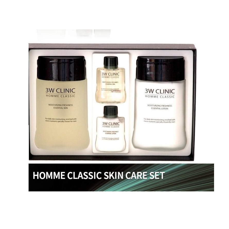 [Hàng Chuẩn Auth] Bộ 2 sản phẩm dưỡng trắng da nam 3W CLINIC HOMME CLASSIC ESSENTIAL SKIN CARE SET | BigBuy360 - bigbuy360.vn