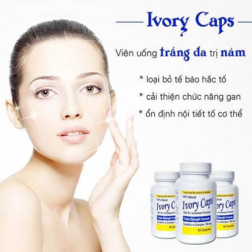 Viên Uống Hỗ Trợ Trắng Da Giảm Nám Ivory Caps Glutathione Mỹ