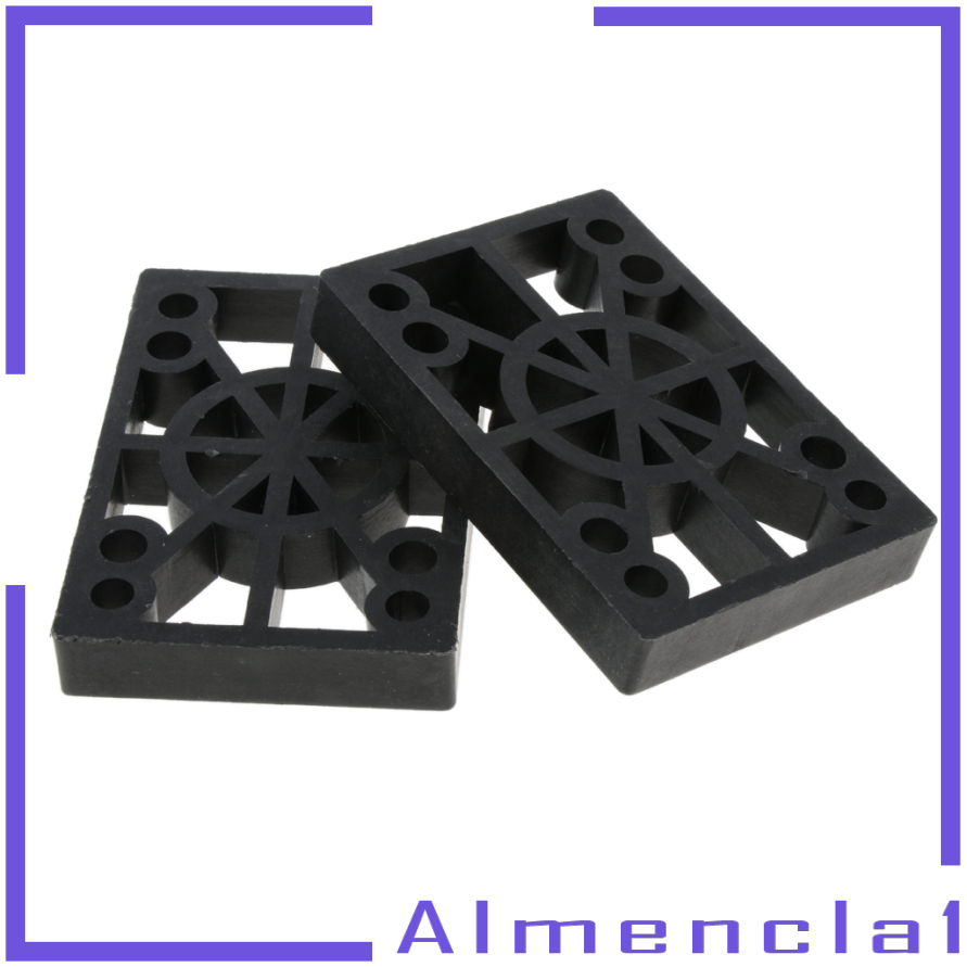 [ALMENCLA1]2Pcs 12mm Thicken Skateboard Longboard Shock Pads Risers Cushions, Black