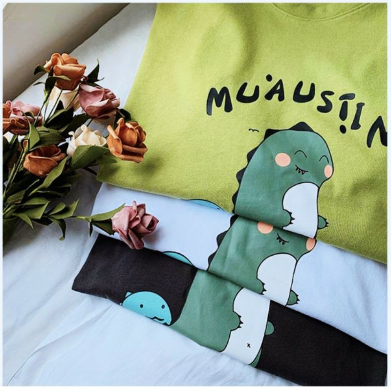 Áo thun tay lỡ Unisex MUAUSTIN khủng lông