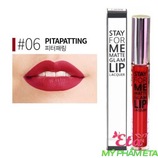 Son Kem màu Đỏ Dâu Ngọt Ngào Nữ Tính Siêu Lì Beauty Co Stay For Me 06 Pitapatting