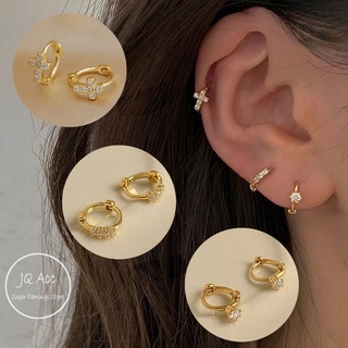 Khuyên tai nữ khuyên tai tròn 1 đôi khuyên tai tròn nhỏ đính đá thời trang cho nữ