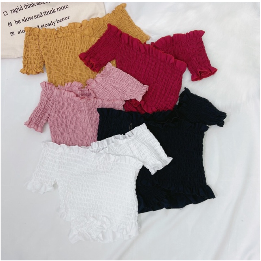 ÁO CROPTOP KIỂU NỮ VOAN NHÚN ĐẮP CHÉO STYLE NỮ TÍNH - AK0021 | bear.story