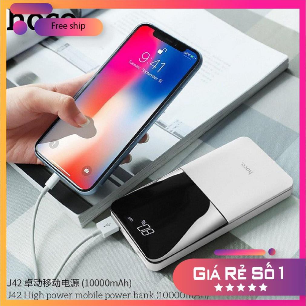 Sạc Dự Phòng ✔FREESHIP✔ Pin Sạc Dự Phòng Hoco J42 High Power 10000mAh 2 Cổng Sạc In/Out - BH 12 Tháng - Châts Case Store