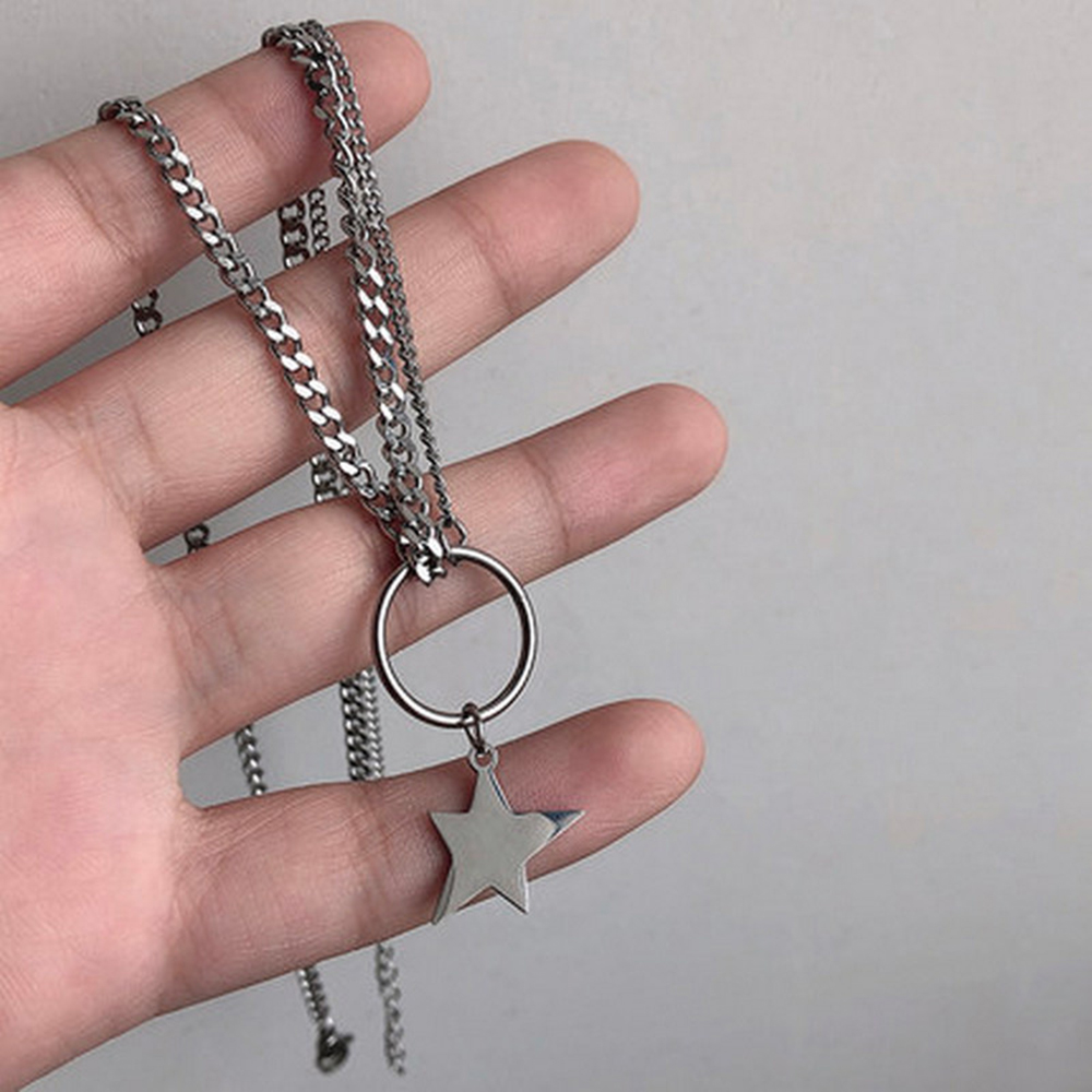 Vòng cổ hợp kim UNISEX mặt ngôi sao kiểu Hàn