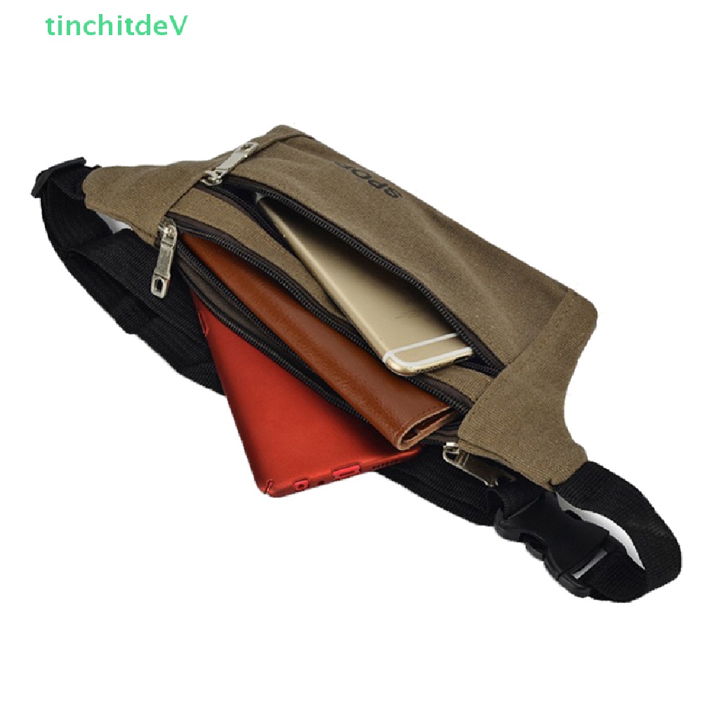 [TinchitdeV] 1 Túi Đeo Hông Bằng Vải canvas x Và Sức Chứa Lớn Dùng Khi Chạy Bộ / Cắm Trại / Thể Thao [Mới]