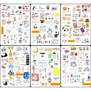 Sticker Washi A4 [ LITTLE THINGS 2] Dạng Lì Trang Trí Bullet Journal Siêu Đẹp  (121011-121016)