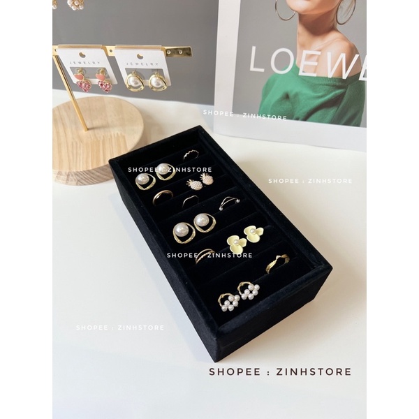 Khay nhung đựng nhẫn, vòng ,hoa tai ….