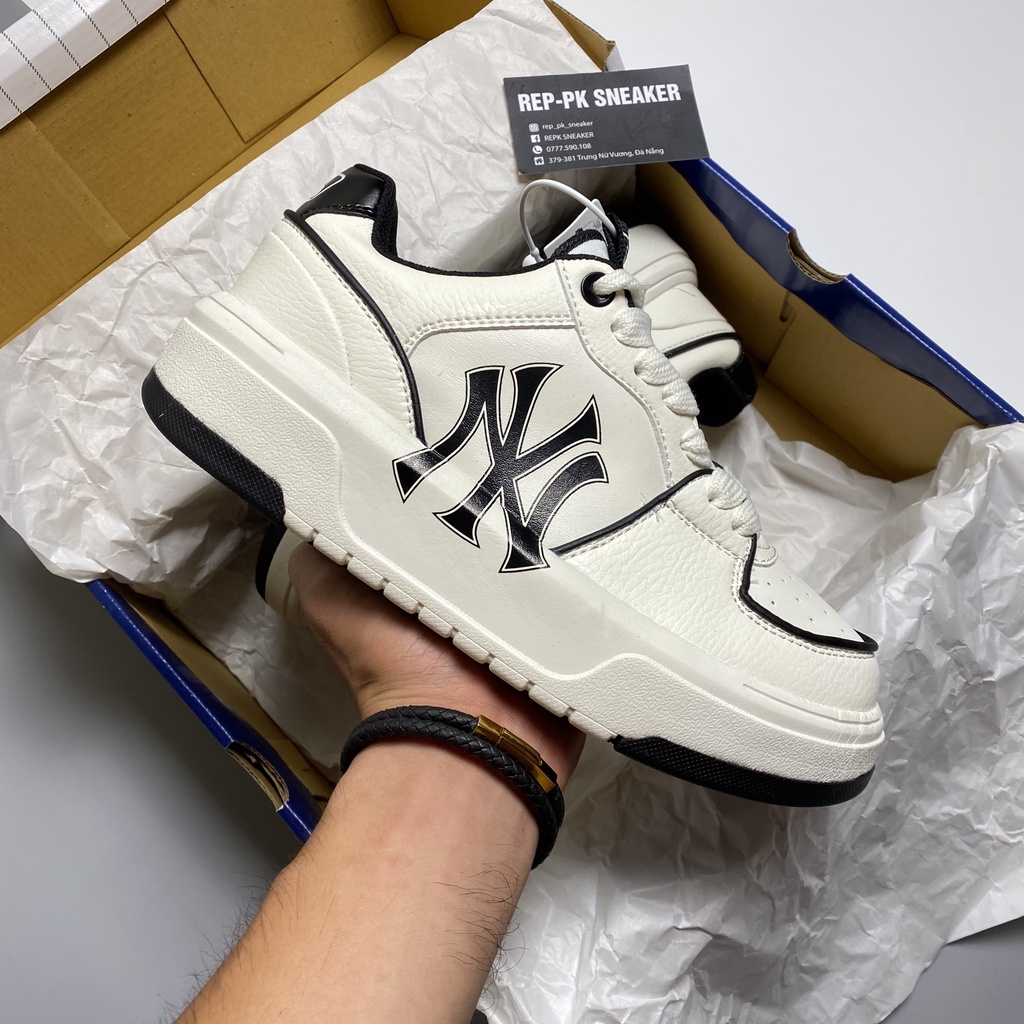 Giày sneaker MLB Liner Low White Black (MLB Trắng Đen) - REPK Sneaker | Phiên bản 1:1 chuẩn.
