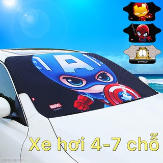 Tấm che nắng kính lái cho ô tô, xe hơi loại lớn 96cm, dầy 3 lớp in hình siêu nhân hoạt hình